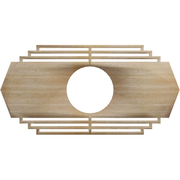 Ekena Millwork Chrysler Wood Fretwork Pierced Ceiling Medallion, Hickory, 26"W x 13"H x 6 7/8"ID x 1/4"T CMWP26X13X0250CSHI - main
